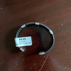 Leatherette mag cop bracelet